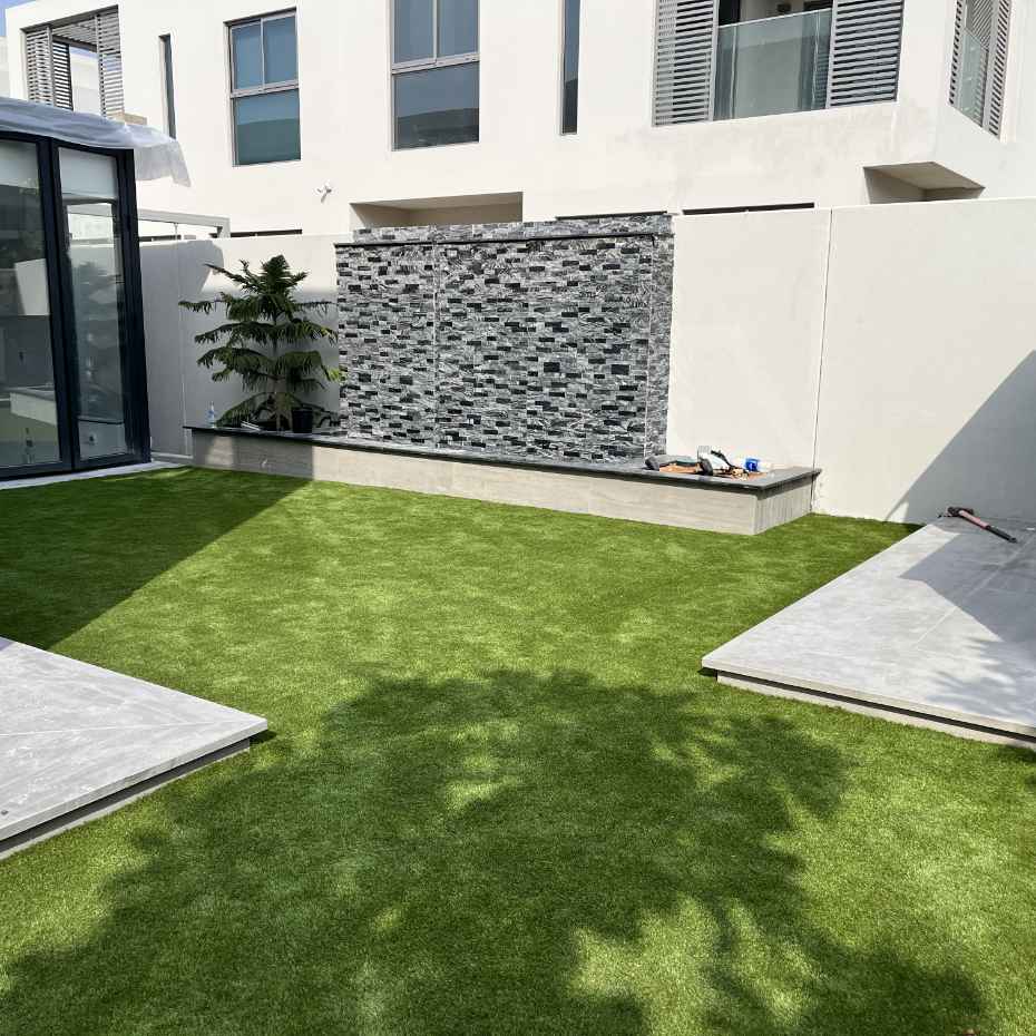 Villa Outdoor Area Enhanced With Durable Fake Grass