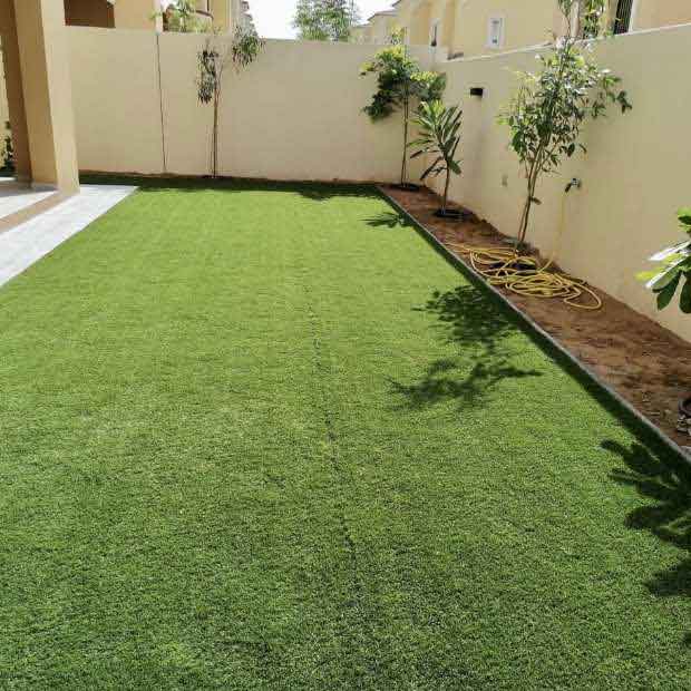 Outdoor Area of the Villa Adorned with 1021 Tropical Artificial Grass