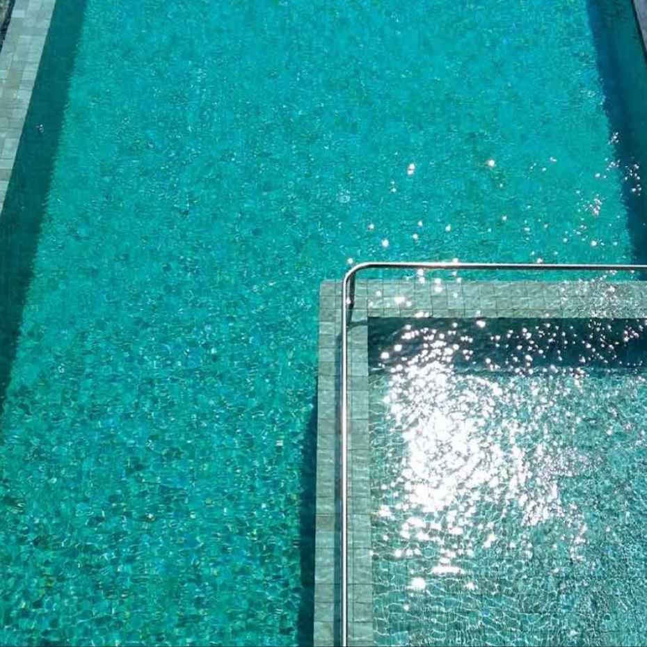 Alpine Green 100x100 Mosaic Pool Tiles Make the Swimming Pool Adorable