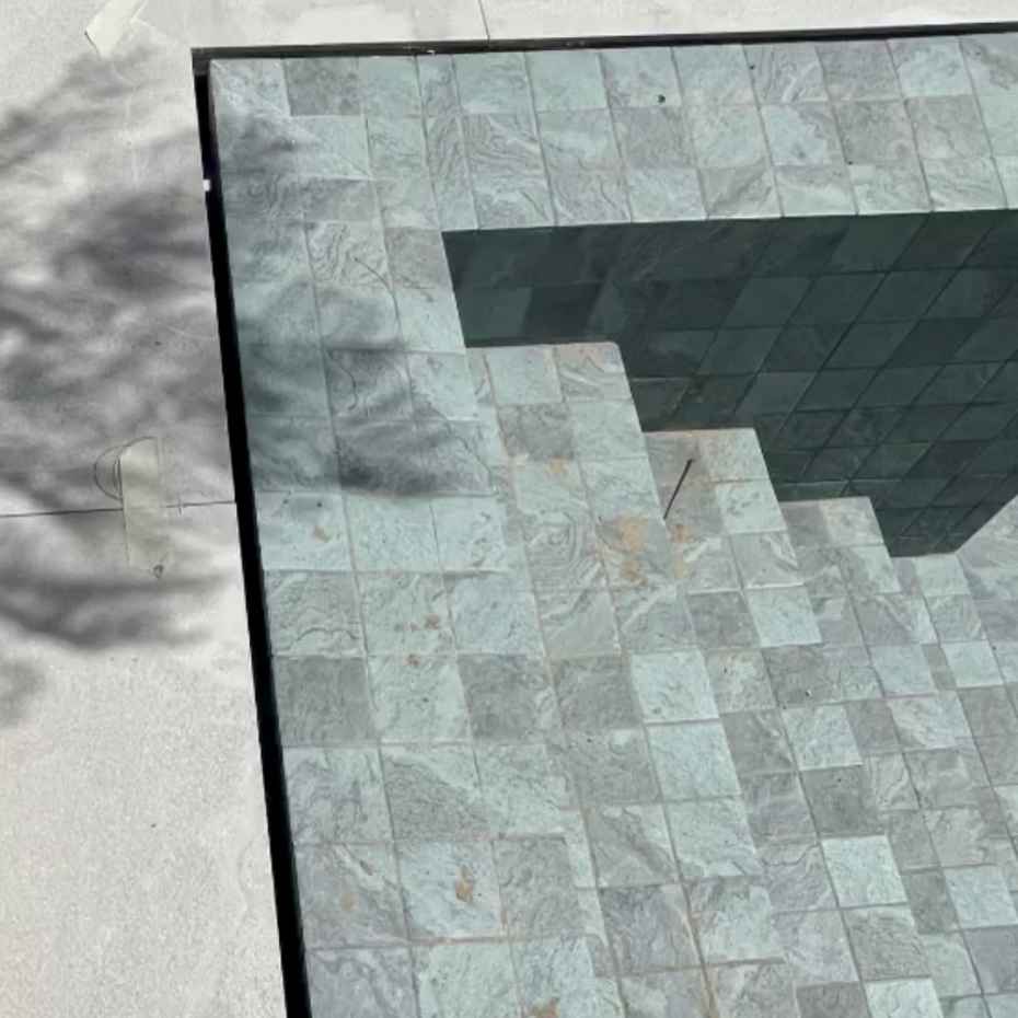Swimming Pool with Alpine Green 100 x 100 Mosaic Pool Tile - Elixir Mosaics