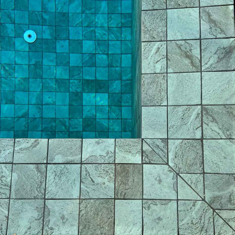 Cocktail Pool with Alpine Green 100x100 Mosaic Pool Tile