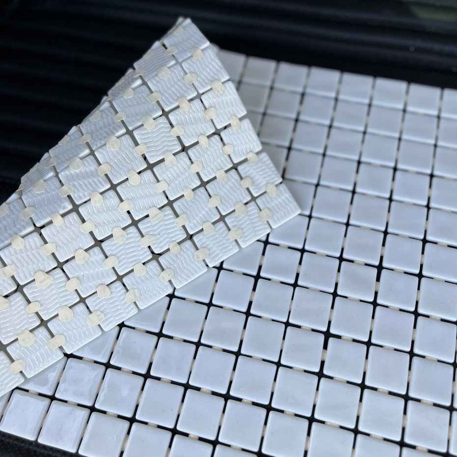 EGM-500 White Glass Mosaic Swimming Pool Tile By Elixir Mosaics, Dubai, UAE