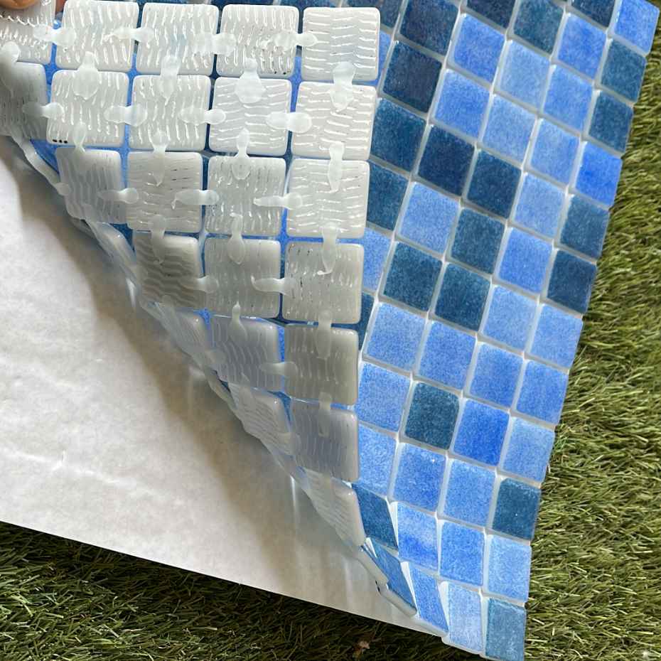 EGM-Mix Blue Glass Mosaic Pool Tiles in Dubai, UAE - Elixir Mosaics