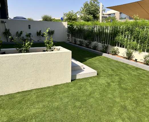 Outdoor Garden With Artificial Grass