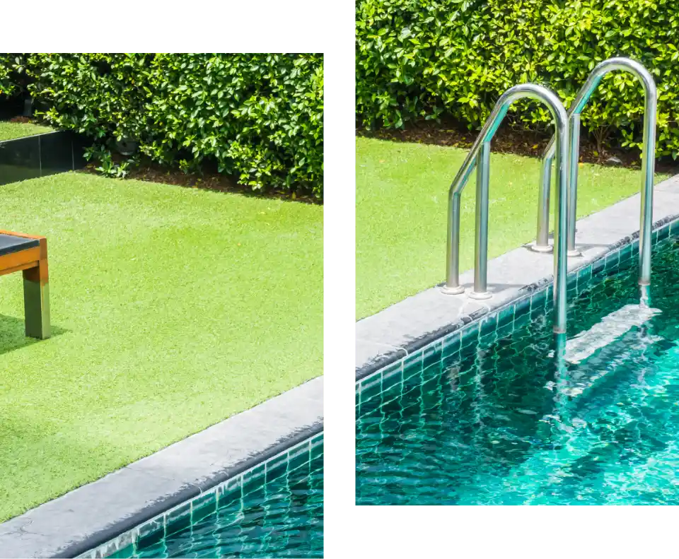 Premium Artificial Grass Installed Poolside