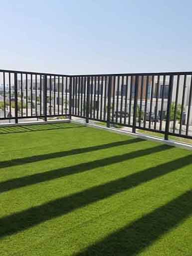 Enhanced Balcony with Elixir's Artificial Grass in Dubai, UAE