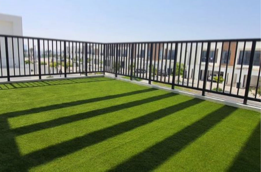 Balcony of Villa Enhanced with Artificial Grass