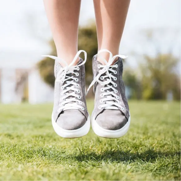 Free Feet with Shoes on fake grass